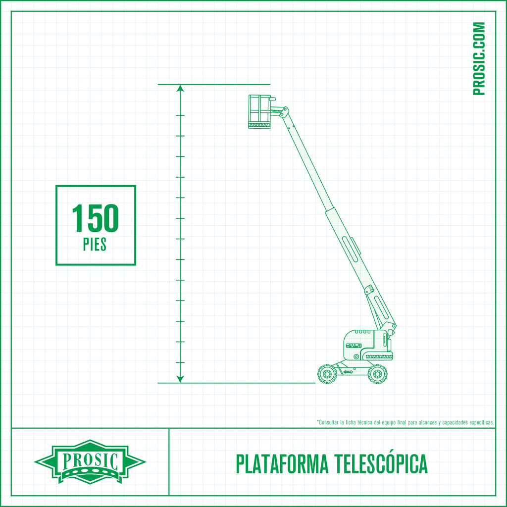 Plataforma Telescópica 150 Pies, Combustión
