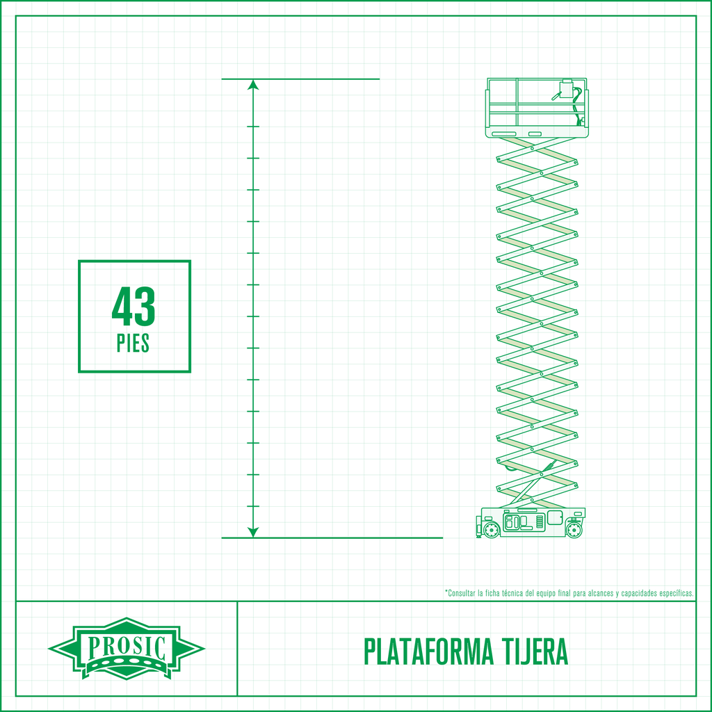 Plataforma Tijera 43 Pies, Combustión