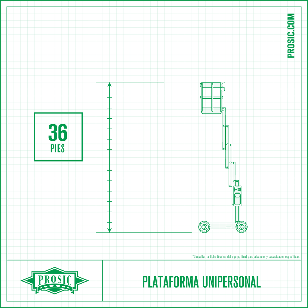 Plataforma Unipersonal 36 Pies, Eléctrica
